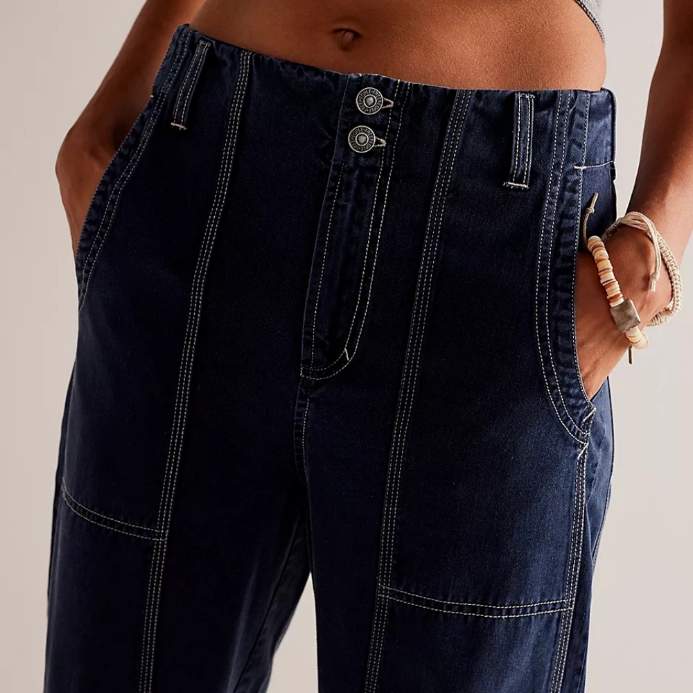 Free People Sawyer Carpenter Pants Size 0 - Picture 6 of 9